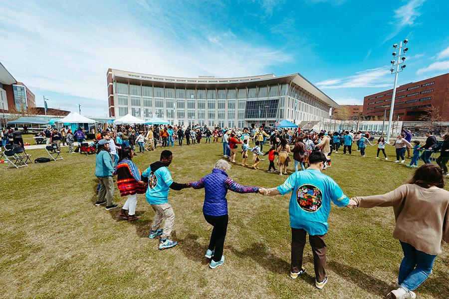 UMass Boston powwow crowd